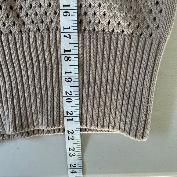 NWOT New VARLEY Lily Knit Polo Tan Perforated Quarter Zip Collared Sweater XS - Picture 9 of 13